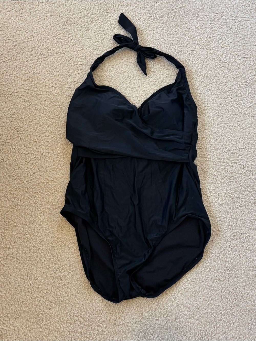 Time and Tru Women's Black Halter One-Piece Swimsuit Size XL 16-18
